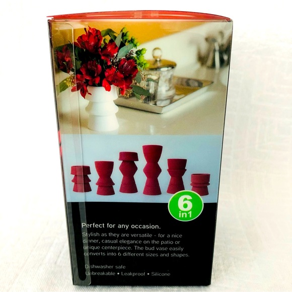 $10 SALE! 6 In One Reforms Convertible Silicone Leakproof Unbreakable Bud Vase - Picture 7 of 9